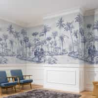 Vintage Sepia Palms Botanical Wallpaper Mural 4