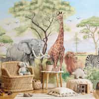 African Safari Panorama Wildlife Wallpaper Mural 1