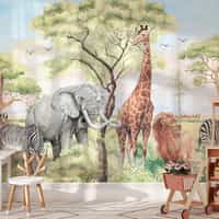 African Safari Panorama Wildlife Wallpaper Mural 4