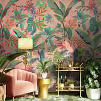 Tropical Paradise and Exotic Birds Wallpaper Mural 1