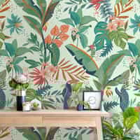 Tropical Paradise and Exotic Birds Wallpaper Mural 2