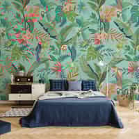 Tropical Paradise and Exotic Birds Wallpaper Mural 2