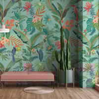 Tropical Paradise and Exotic Birds Wallpaper Mural 4