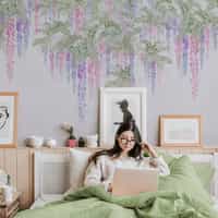 Soft Wisteria Elegance Wallpaper Mural 8