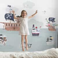 Adventurous Nautical Animals Kids Wallpaper Mural 5