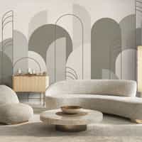 Modern Minimalist Abstract Arches Wallpaper Mural 1
