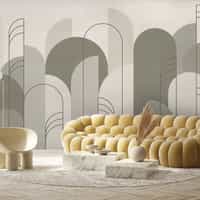 Modern Minimalist Abstract Arches Wallpaper Mural 3