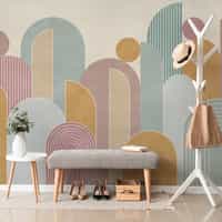 Colorful Geometric Arches Pastel Wallpaper Mural 2
