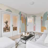 Colorful Geometric Arches Pastel Wallpaper Mural 5
