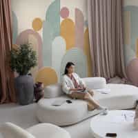 Colorful Geometric Arches Pastel Wallpaper Mural 6