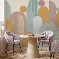 Colorful Geometric Arches Pastel Wallpaper Mural 8