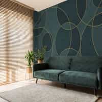 Opulent Circular Patterns Teal Wallpaper Mural 3