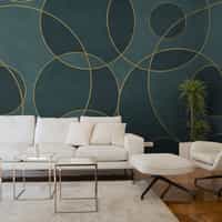 Opulent Circular Patterns Teal Wallpaper Mural 5