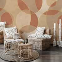 Opulent Circular Patterns Teal Wallpaper Mural 1