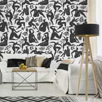 Elegant Abstract Ballet Figures Wallpaper Mural 1