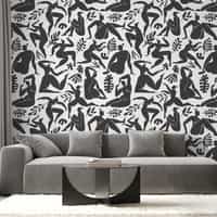 Elegant Abstract Ballet Figures Wallpaper Mural 3