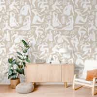 Elegant Abstract Ballet Figures Wallpaper Mural 1