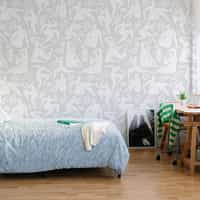 Elegant Abstract Ballet Figures Wallpaper Mural 1