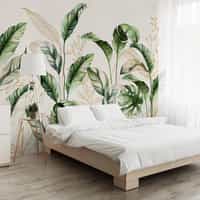 Botanical Watercolor Leaves Elegant Wallpaper Mural 5