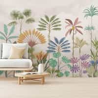 Tropical Palm Botanical Pastel Wallpaper Mural 3
