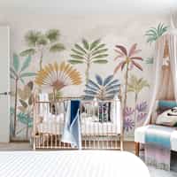 Tropical Palm Botanical Pastel Wallpaper Mural 5