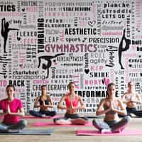 Inspirational Gymnastics Silhouette Text Wallpaper Mural 2