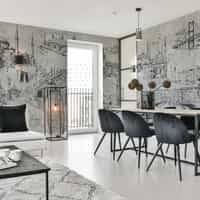 Vintage Cityscape Sketch Wallpaper Mural 5