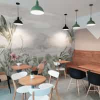 Serene Botanical Mountain Landscape Wallpaper Mural 4