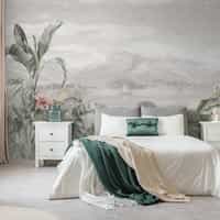 Serene Botanical Mountain Landscape Wallpaper Mural 5