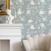 Serene Chinoiserie Garden Birds Wallpaper Mural 1