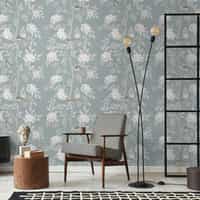 Serene Chinoiserie Garden Birds Wallpaper Mural 3