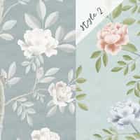 Serene Chinoiserie Garden Birds Wallpaper Mural 5
