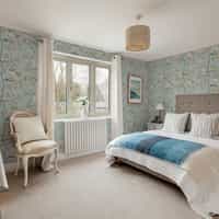 Serene Chinoiserie Garden Birds Wallpaper Mural 4