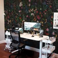 Enchanting Nocturnal Floral Garden Wallpaper Mural 2