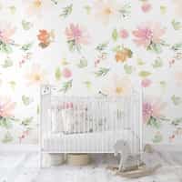 Delicate Watercolor Florals Wallpaper Mural 1