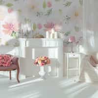 Delicate Watercolor Florals Wallpaper Mural 2