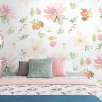 Delicate Watercolor Florals Wallpaper Mural 3