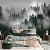 Serene Misty Forest Landscape Wallpaper Mural 1