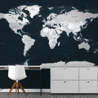 Stylish Geographical World Atlas Map Wallpaper Mural 4