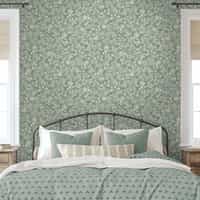 Sage Green Botanical Sketch Wallpaper Mural 2