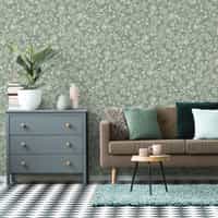 Sage Green Botanical Sketch Wallpaper Mural 4