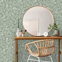 Sage Green Botanical Sketch Wallpaper Mural 5