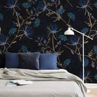 Midnight Botanical Elegance Wallpaper Mural 1
