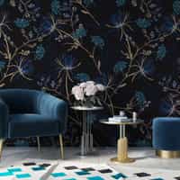 Midnight Botanical Elegance Wallpaper Mural 2