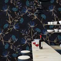 Midnight Botanical Elegance Wallpaper Mural 4
