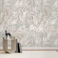 Modern Boho Leaves Pattern Wallpaper Mural 1