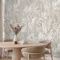 Modern Boho Leaves Pattern Wallpaper Mural 3
