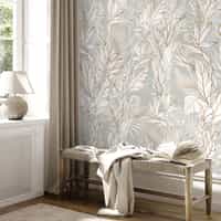 Modern Boho Leaves Pattern Wallpaper Mural 6