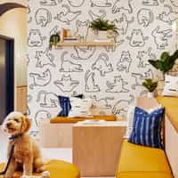 Charming Yoga Kittens Pattern  Wallpaper Mural 1