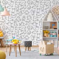 Charming Yoga Kittens Pattern  Wallpaper Mural 2